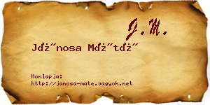 Jánosa Máté névjegykártya